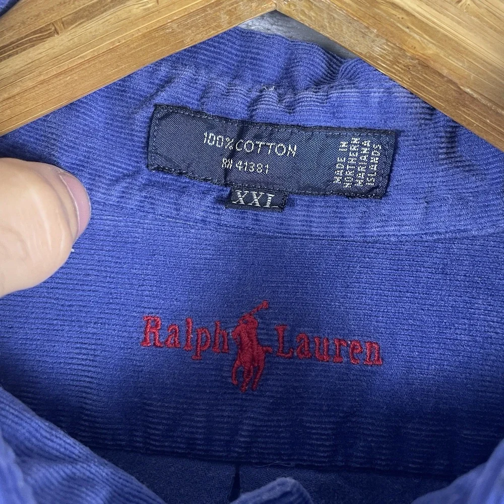 Vintage 90s Polo Ralph Lauren The Blaire Button Down Shirt Mens XXL Corduroy